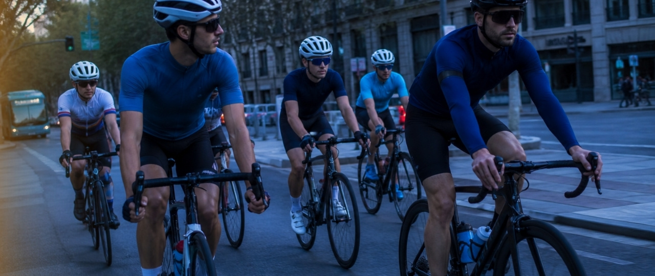 Ciclistas circulando por ciudad, Autoescuelas Vial Masters