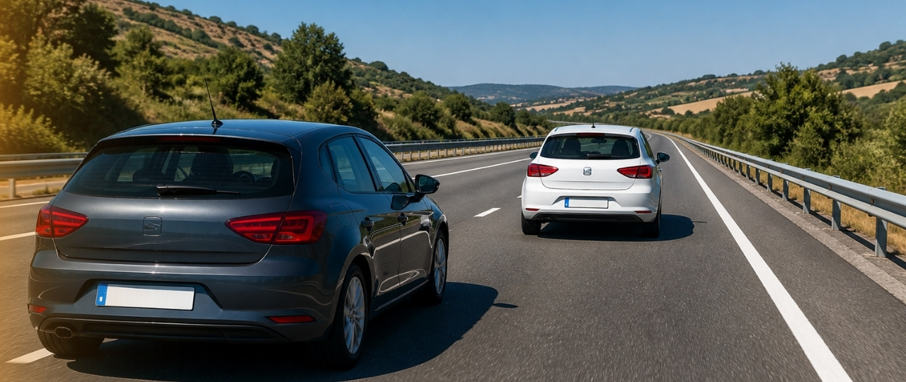 Distancia de seguridad entre vehículos en carretera